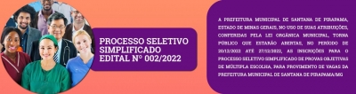 Prefeitura lança Processo Seletivo Simplificado nº 002/2022