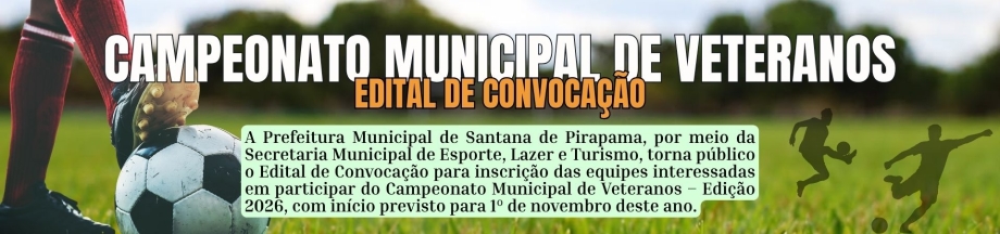 Santana de Pirapama abre inscrições para o Campeonato Municipal de Veteranos 2026